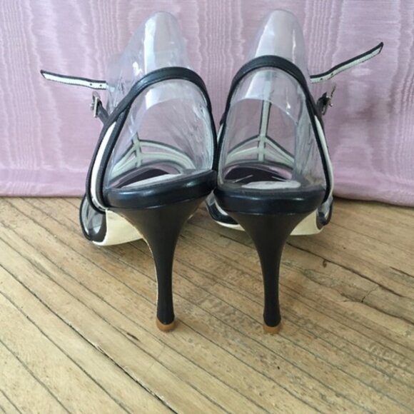 Giorgio Armani Black and White Strappy Sandals Size 36 (US6) - Picture 7 of 9